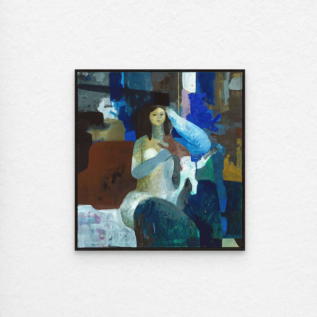 Sitzende (mit junger Katze) - Alex Bär