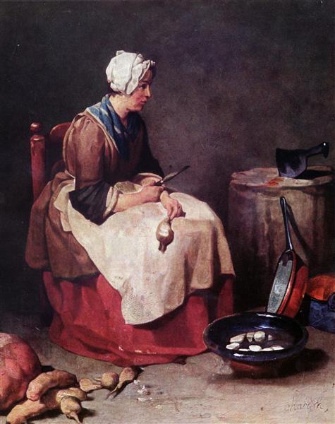 Woman Cleaning Turnips - Jean Siméon Chardin
