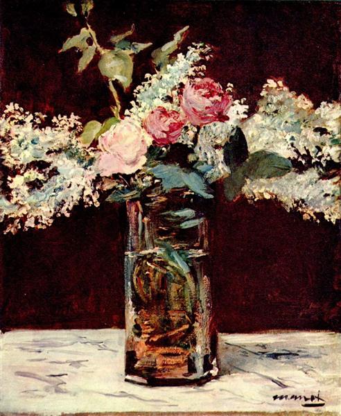 Lilac and roses von Édouard Manet