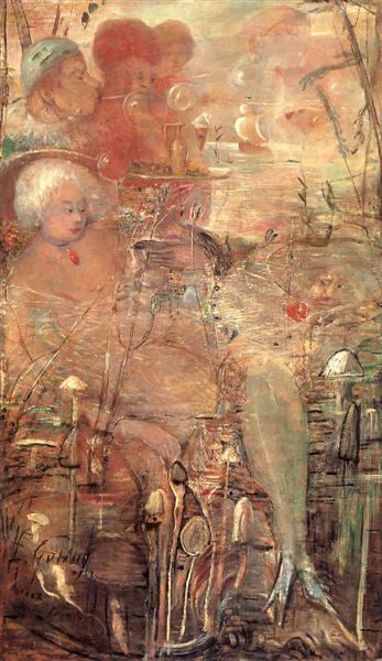 Surrealismus Kunst The Opium Smoker's Dream von Lajos Gulacsy