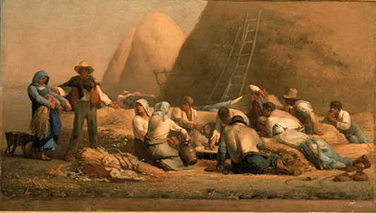 Naturalismus Bild Harvesters Resting von Millet