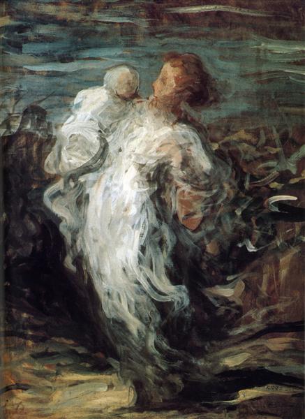 Mother with Child von Honoré Daumier