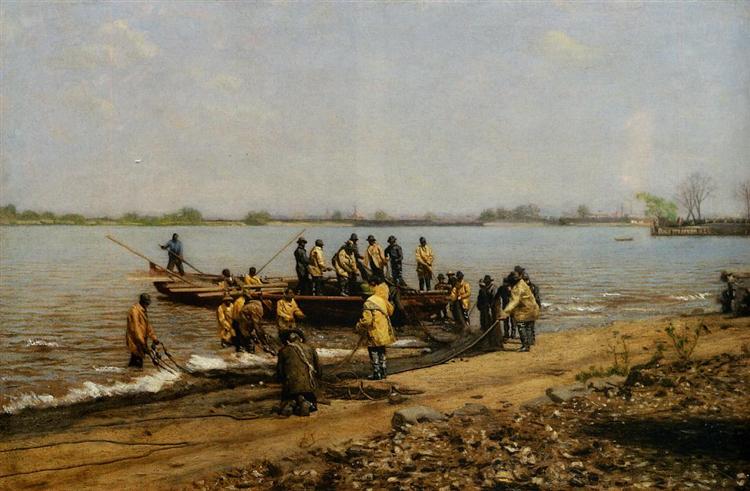 Naturalismus Bild Shad Fishing at Gloucester on the Delaware River von Eakins