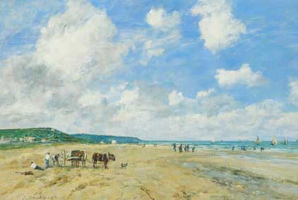The Beach von Deauville von Eugène Boudin