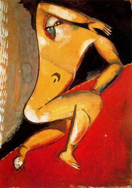Kubistische Bilder nude-1913 von Marc Chagall