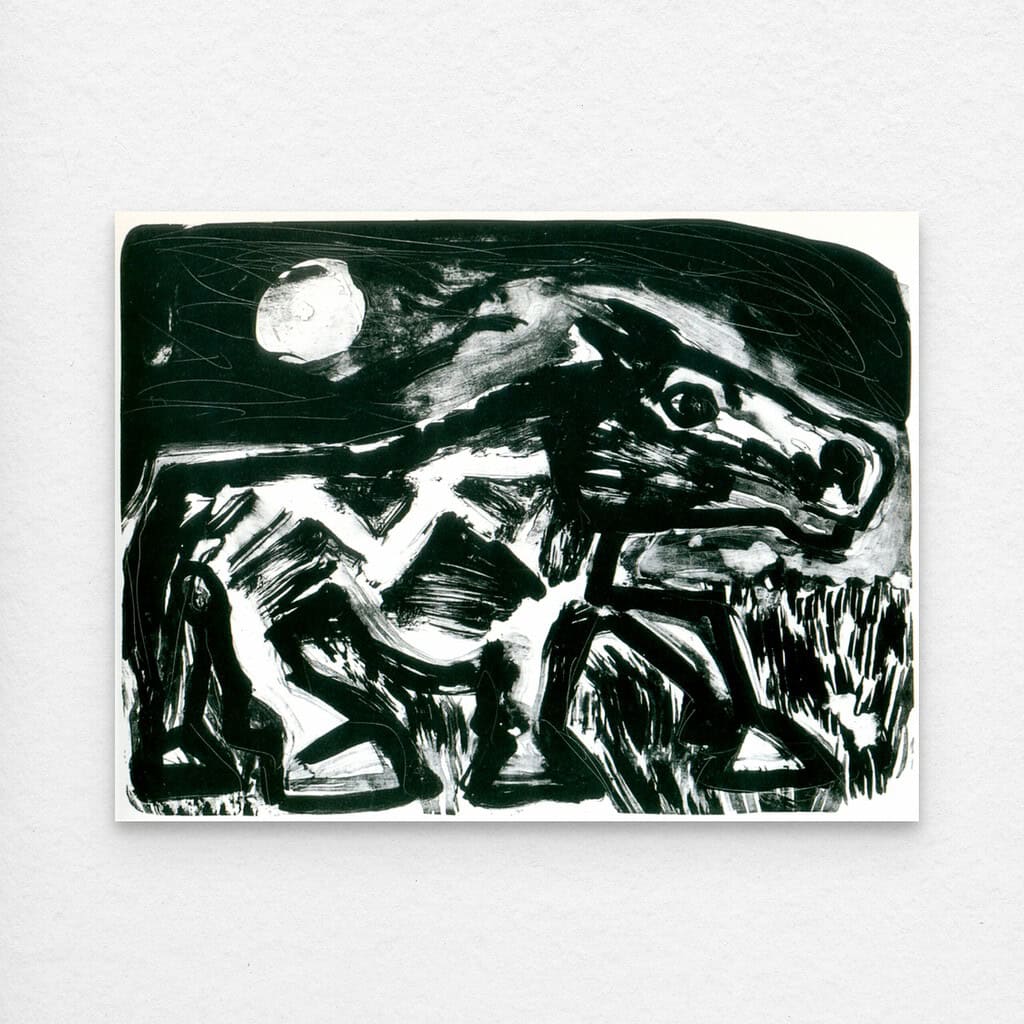 A. R. Penck - Pferd bei Mondschein